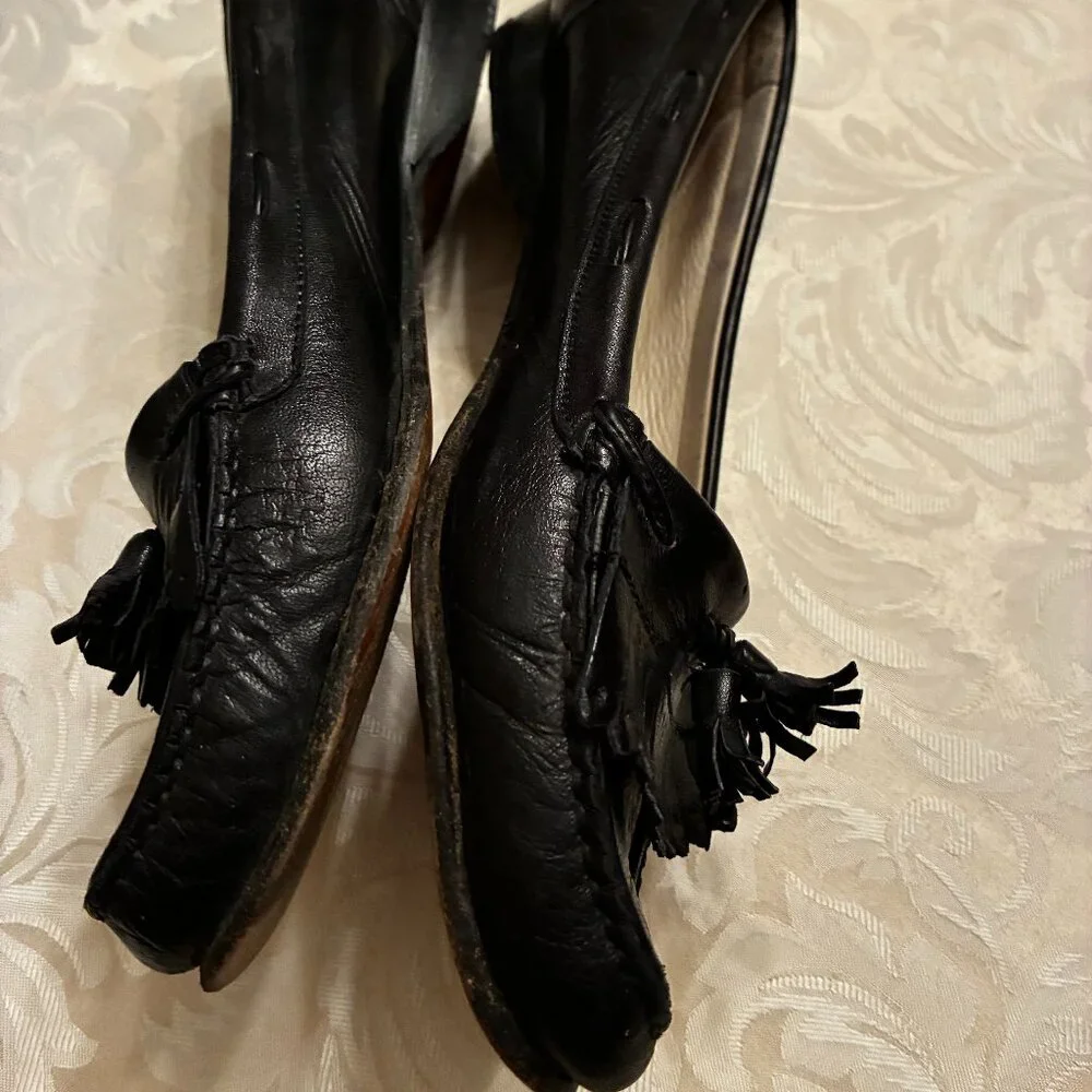 Bally Black Leather Tassel Loafers - 6.5M
